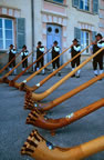 Alpine horn players, Ch�teau de Charance, Gap. (103kb)
