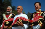 Master chef Paul Bocuse, in Napol�onic attire, at the Ch�teau de Vizille. (83kb)